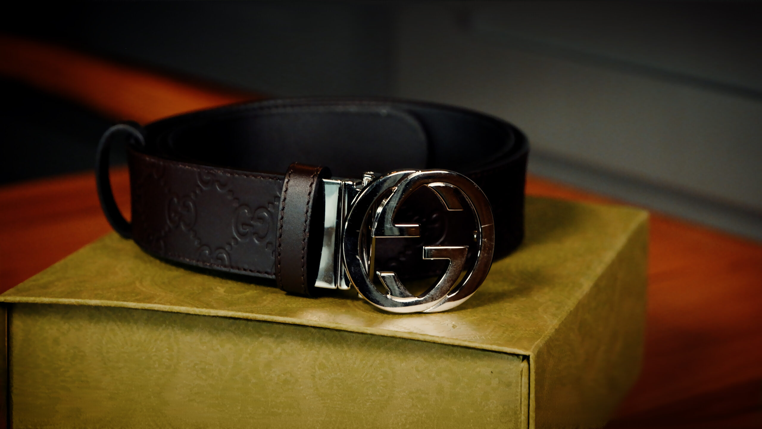 Gucci Leather Belt with Signature GG Buckle